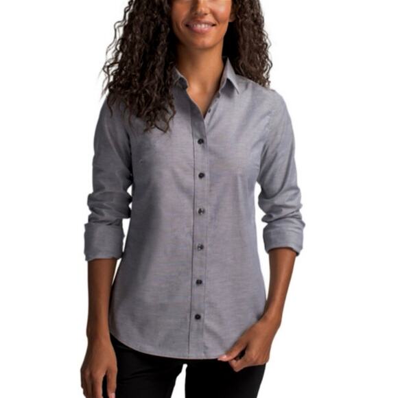 Cutter & Buck Women's Stretch Oxford Long Sleeve Easy Care Dress Shirt Size LG - Picture 1 of 12